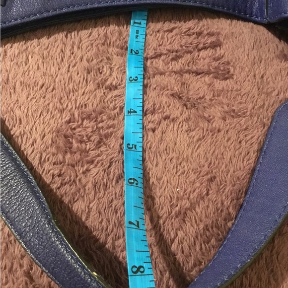 Milly Royal Blue Leather Medium Size Shoulder Bag - Picture 13 of 16